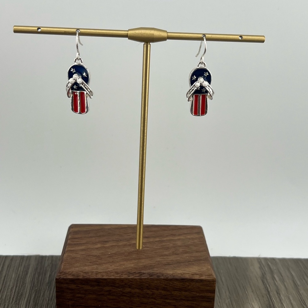 Elegant Silver and Red Earrings